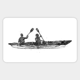 Kayak black and white Sticker